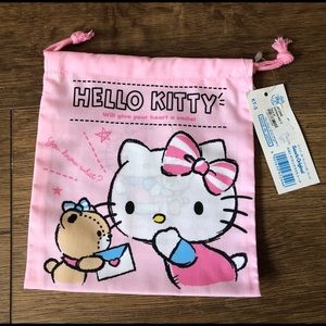 HELLO KITTY-Imported (NWT) Small Pink Drawstring Bag